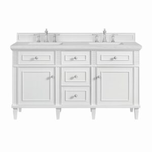 James Martin JM 424-V60D Lorelai 60 Inch Free-Standing Double Sink Bathroom Vanity with 3 CM Top