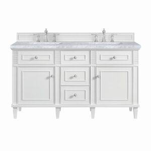 James Martin JM 424-V60D Lorelai 60 Inch Free-Standing Double Sink Bathroom Vanity with 3 CM Top