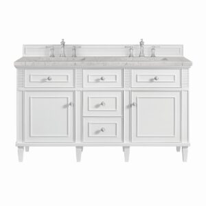 James Martin JM 424-V60D Lorelai 60 Inch Free-Standing Double Sink Bathroom Vanity with 3 CM Top