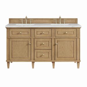 James Martin JM 424-V60D Lorelai 60 Inch Free-Standing Double Sink Bathroom Vanity with 3 CM Top