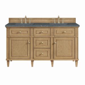 James Martin JM 424-V60D Lorelai 60 Inch Free-Standing Double Sink Bathroom Vanity with 3 CM Top