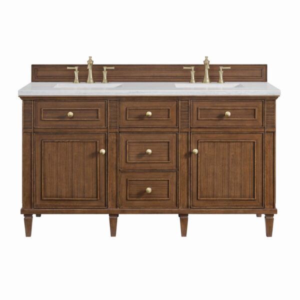 James Martin JM 424-V60D Lorelai 60 Inch Free-Standing Double Sink Bathroom Vanity with 3 CM Top