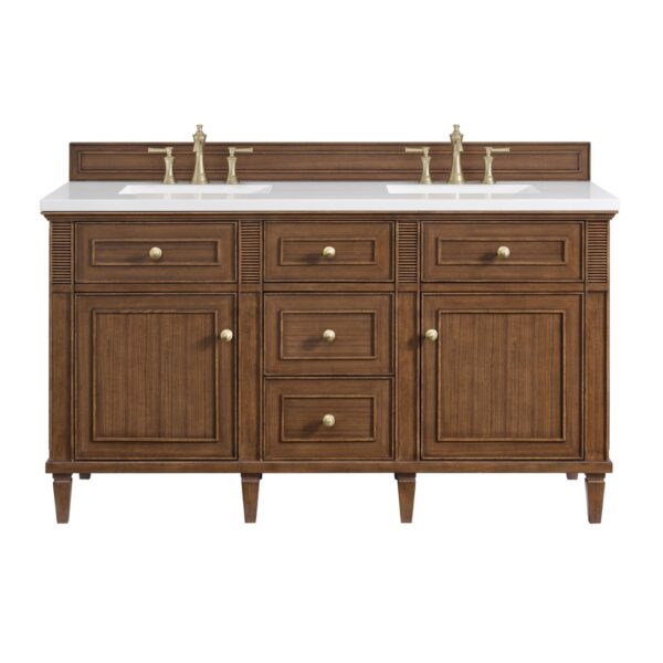 James Martin JM 424-V60D Lorelai 60 Inch Free-Standing Double Sink Bathroom Vanity with 3 CM Top