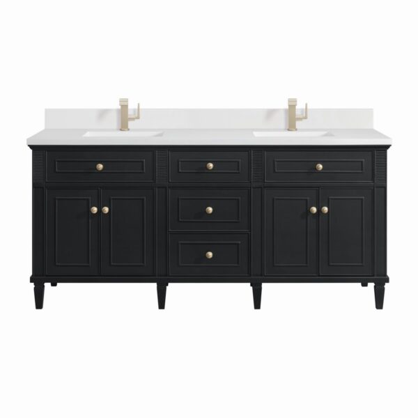 James Martin JM 424-V72 Lorelai 72 Inch Free-Standing Double Sink Bathroom Vanity with 3 CM Top