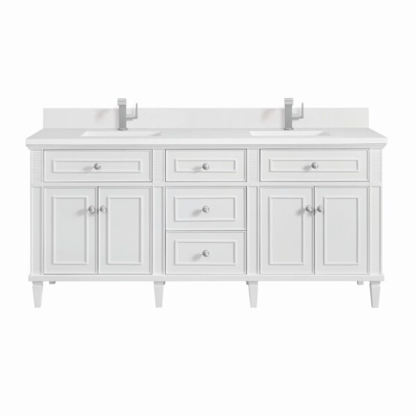 James Martin JM 424-V72 Lorelai 72 Inch Free-Standing Double Sink Bathroom Vanity with 3 CM Top