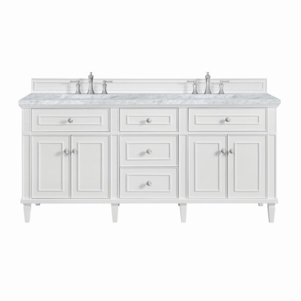 James Martin JM 424-V72 Lorelai 72 Inch Free-Standing Double Sink Bathroom Vanity with 3 CM Top