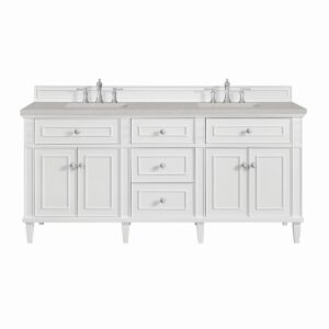 James Martin JM 424-V72 Lorelai 72 Inch Free-Standing Double Sink Bathroom Vanity with 3 CM Top