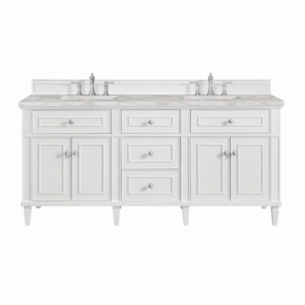 James Martin JM 424-V72 Lorelai 72 Inch Free-Standing Double Sink Bathroom Vanity with 3 CM Top