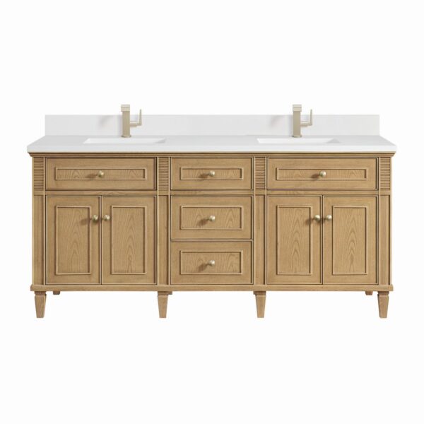 James Martin JM 424-V72 Lorelai 72 Inch Free-Standing Double Sink Bathroom Vanity with 3 CM Top