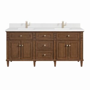 James Martin JM 424-V72 Lorelai 72 Inch Free-Standing Double Sink Bathroom Vanity with 3 CM Top