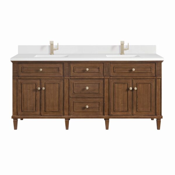 James Martin JM 424-V72 Lorelai 72 Inch Free-Standing Double Sink Bathroom Vanity with 3 CM Top