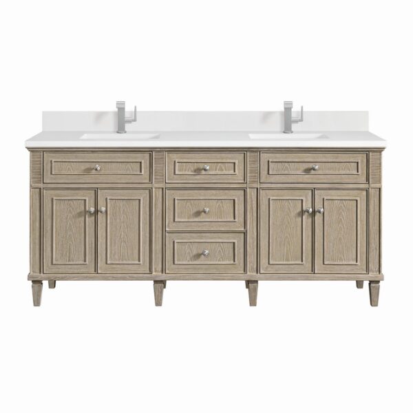 James Martin JM 424-V72 Lorelai 72 Inch Free-Standing Double Sink Bathroom Vanity with 3 CM Top