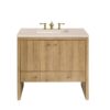 James Martin 435-V36-LNO-3EMR Hudson 36 Inch Light Natural Oak Single Sink Vanity with 3 cm Eternal Marfil Top