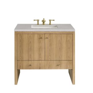 James Martin 435-V36-LNO-3ESR Hudson 36 Inch Light Natural Oak Single Sink Vanity with 3 cm Eternal Serena Top