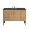 James Martin 435-V48-LNO-3CSP Hudson 48 Inch Light Natural Oak Single Sink Vanity with 3 cm Charcoal Soapstone Top