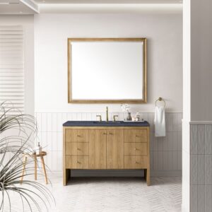 James Martin 435-V48-LNO-3CSP Hudson 48 Inch Light Natural Oak Single Sink Vanity with 3 cm Charcoal Soapstone Top