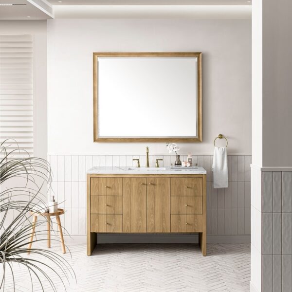 James Martin 435-V48-LNO-3ENC Hudson 48 Inch Light Natural Oak Single Sink Vanity with 3 cm Ethereal Noctis Top