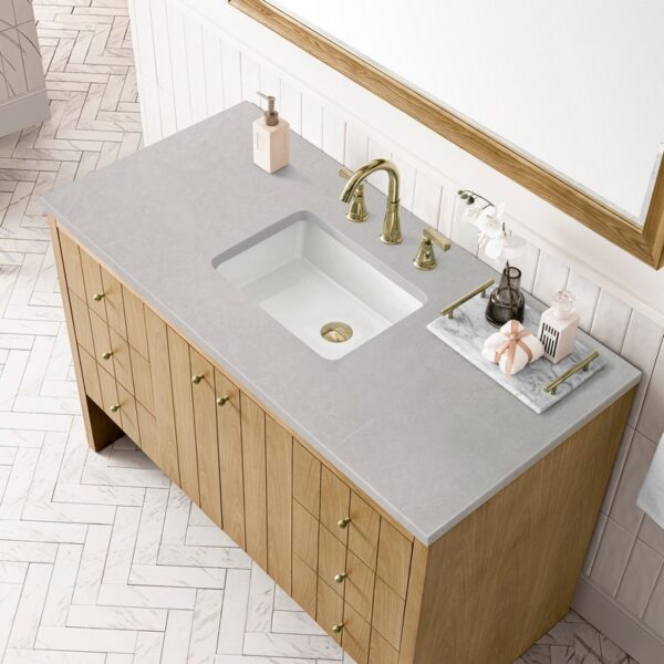 James Martin 435-V48-LNO-3ESR Hudson 48 Inch Light Natural Oak Single Sink Vanity with 3 cm Eternal Serena Top