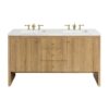 James Martin 435-V60D-LNO-3ENC Hudson 60 Inch Light Natural Oak Double Sink Vanity with 3 cm Ethereal Noctis Top