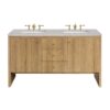 James Martin 435-V60D-LNO-3ESR Hudson 60 Inch Light Natural Oak Double Sink Vanity with 3 cm Eternal Serena Top