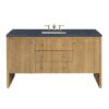 James Martin 435-V60S-LNO-3CSP Hudson 60 Inch Light Natural Oak Single Sink Vanity with 3 cm Charcoal Soapstone Top