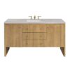 James Martin 435-V60S-LNO-3ESR Hudson 60 Inch Light Natural Oak Single Sink Vanity with 3 cm Eternal Serena Top