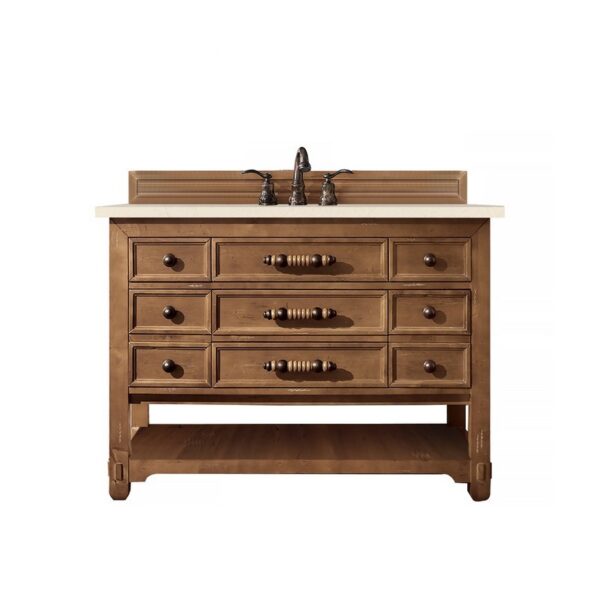 James Martin 500-V48-HON-3EMR Malibu 48 Inch Single Vanity Cabinet in Honey Alder with 3 CM Eternal Marfil Quartz Top