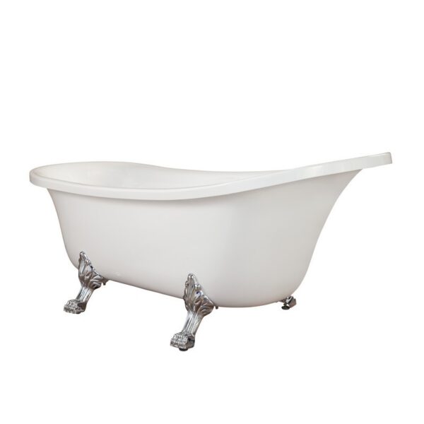 Altair 50169-BAT-WH-C Geneva 68 7/8 x 29 7/8 Inch Clawfoot Soaking Acrylic Bathtub