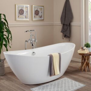 Altair 50671-BAT-WH-F Allegra 70 7/8 x 33 7/8 Inch Freestanding Soaking Acrylic Bathtub