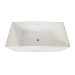 Altair 50759-BAT-WH-F Persephone 59 1/8 x 29 1/2 Inch Freestanding Soaking Acrylic Bathtub