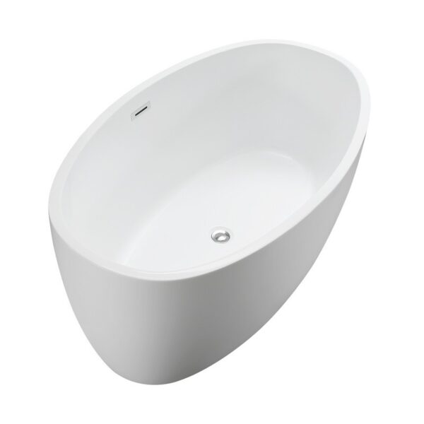 Altair 51055-BAT-WH-F Jolie 55 1/8 x 31 7/8 Inch Freestanding Soaking Acrylic Bathtub