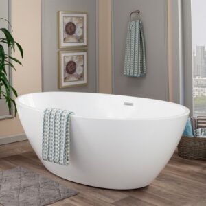 Altair 51069-BAT-WH-F Jolie 68 1/2 x 39 3/4 Inch Freestanding Soaking Acrylic Bathtub