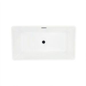 Altair 51251-BAT-WH-FB Regina 51 1/4 x 27 5/8 Inch Flatbottom Freestanding Acrylic Soaking Bathtub with Drain and Overflow - Glossy White