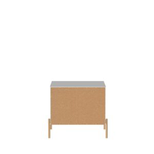 Manhattan Comfort Jasper Nightstand with Steel Gold Legs in White Gloss