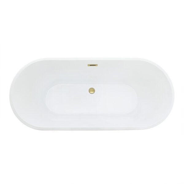 Altair 51765-BAT-WH-FS Blarn 65 x 29 1/8 Inch Flatbottom Freestanding Acrylic Soaking Bathtub with Drain and Overflow - Glossy White