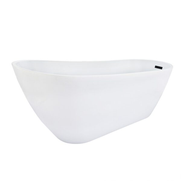 Altair 51867-BAT-WH-FB Ipure 67 x 29 1/8 Inch Flatbottom Freestanding Acrylic Soaking Bathtub with Drain and Overflow - Glossy White