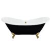 Altair 52269-BAT-BK-BB Porva 68 7/8 x 29 1/8 Inch Acrylic Clawfoot Soaking Bathtub with Drain and Overflow - Glossy Black