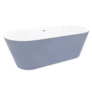 Altair 52367-BAT-GR-FC Szany 66 7/8 x 31 1/2 Inch Flatbottom Freestanding Acrylic Soaking Bathtub with Drain and Overflow - Matte Gray