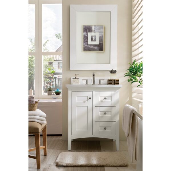 James Martin 527-V30-3WZ Palisades 30 Inch Single Vanity with 3cm White Zeus Quartz Top