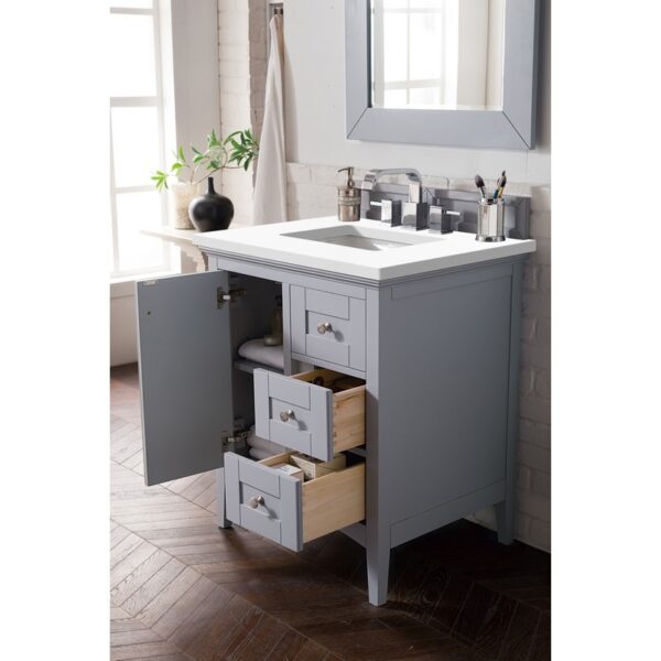 James Martin 527-V30-3WZ Palisades 30 Inch Single Vanity with 3cm White Zeus Quartz Top