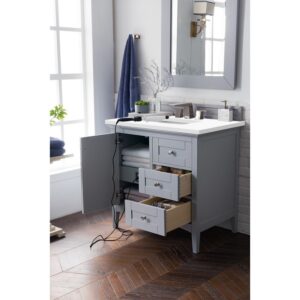 James Martin 527-V36-3WZ Palisades 36 Inch Single Vanity with 3cm White Zeus Quartz Top