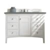 James Martin 527-V48-BW-3CBL Palisades 48 Inch Single Vanity Cabinet with Cala Blue Quartz Top - Bright White