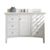 James Martin 527-V48-BW-3ENC Palisades 48 Inch Single Vanity Cabinet with Ethereal Noctis Quartz Top - Bright White