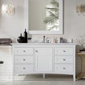 James Martin 527-V60S-BW Palisades 60 Inch Single Vanity in Bright White