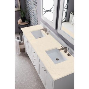 James Martin 527-V72-BW-3ESR Palisades 72 Inch Double Vanity in Bright White with 3 CM Eternal Serena Quartz Top