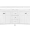 James Martin 527-V72-BW-3GEX Palisades 72 Inch Double Vanity in Bright White with 3 cm Grey Expo Quartz Top with Sink