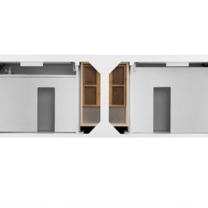 James Martin 527-V72-BW-3GEX Palisades 72 Inch Double Vanity in Bright White with 3 cm Grey Expo Quartz Top with Sink