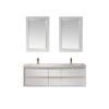 Altair 534060-WH-AW Morgan 60 Inch Double Sink Bathroom Vanity Set with Composite Carrara White Stone Countertop and Mirror