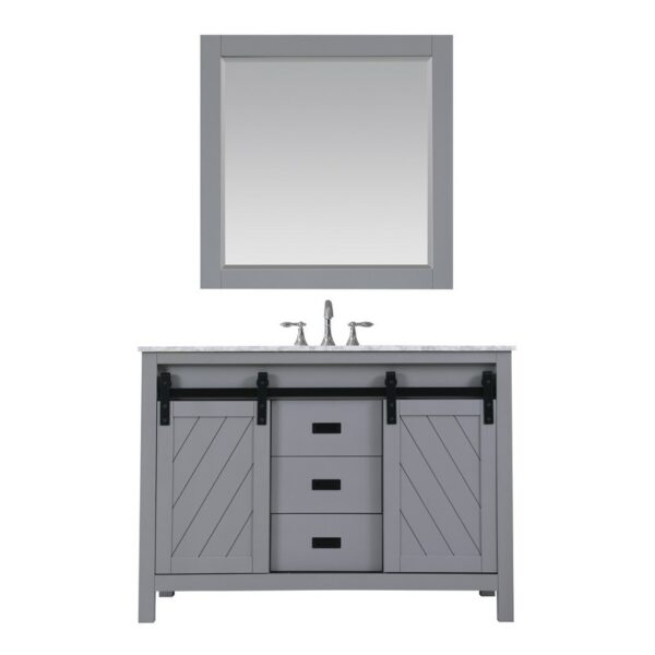 Altair 536048-CA Kinsley 48 Inch Single Sink Bathroom Vanity Set with Carrara White Marble Countertop and Mirror