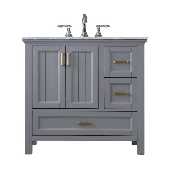 Altair 538036-CA-NM Isla 36 Inch Single Sink Bathroom Vanity with Carrara White Marble Countertop